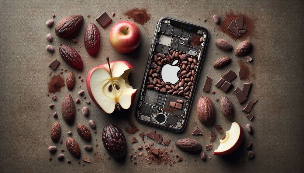 cocoapods apple exploit shown by broken iPhone surrounded by cocoa beans