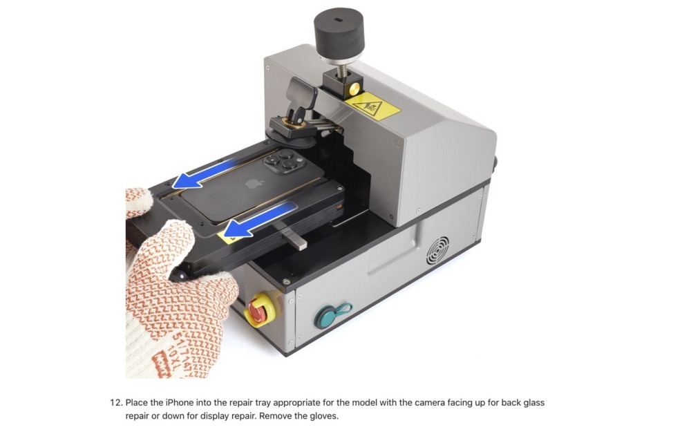 Image of the Heated Display Removal Fixture Tool taken from the iPhone 16 Repair Manual