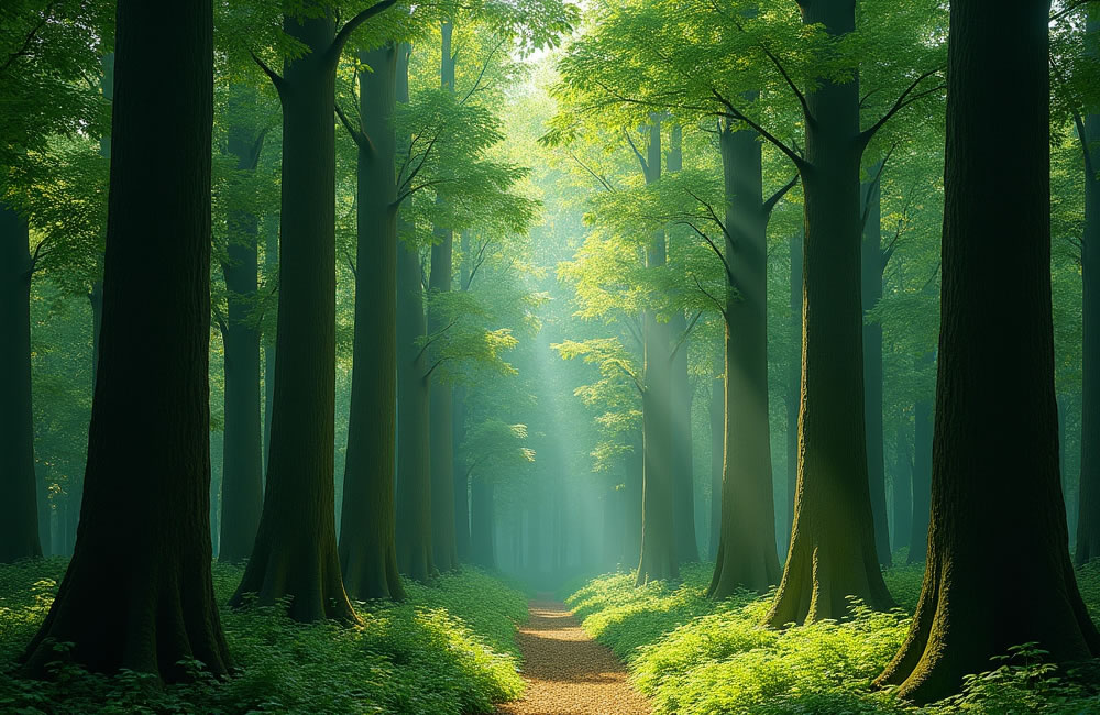 Forests in sunlight