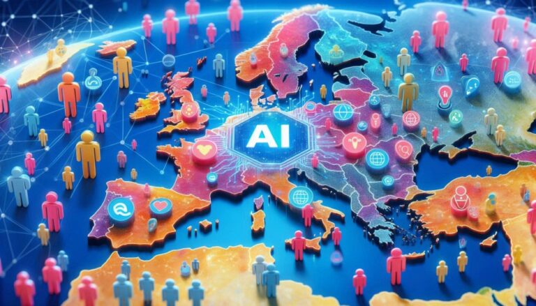 IBM's demand for open AI development shown by EU map with AI at centre