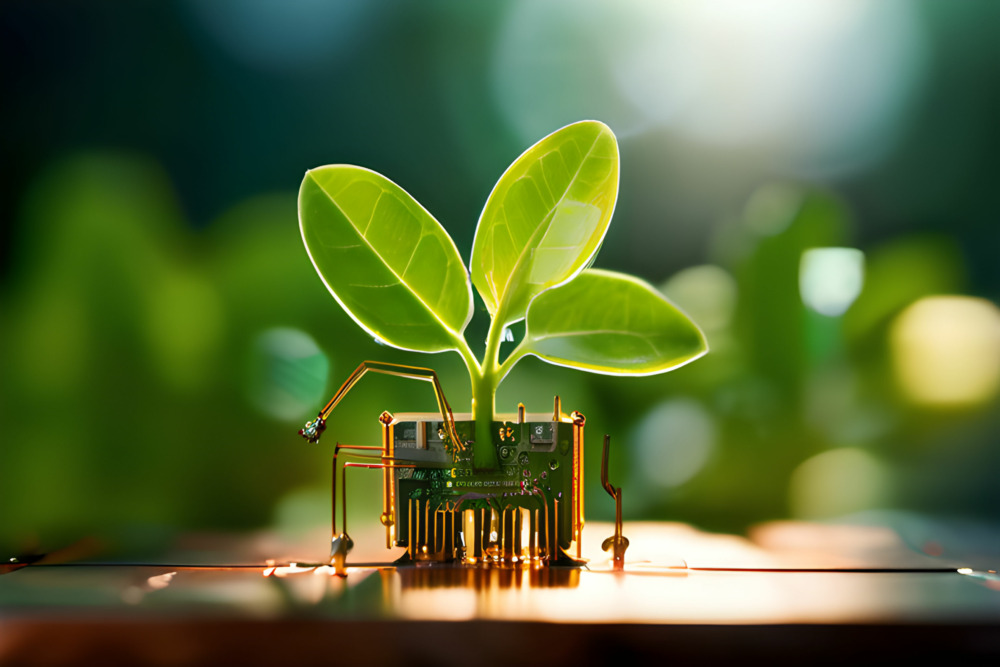 HPE Asset Upcycling services shown by CPU with leaves growing out of it