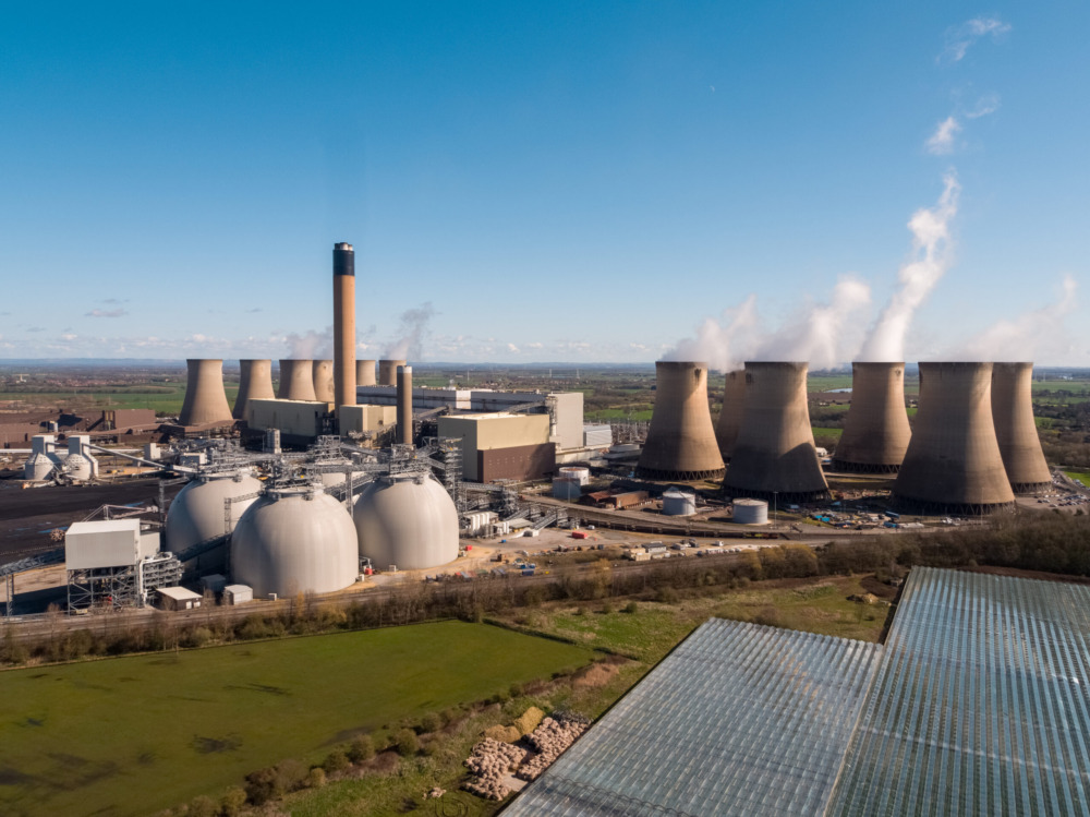 Cooling towers and biomass domes, Drax Power Station