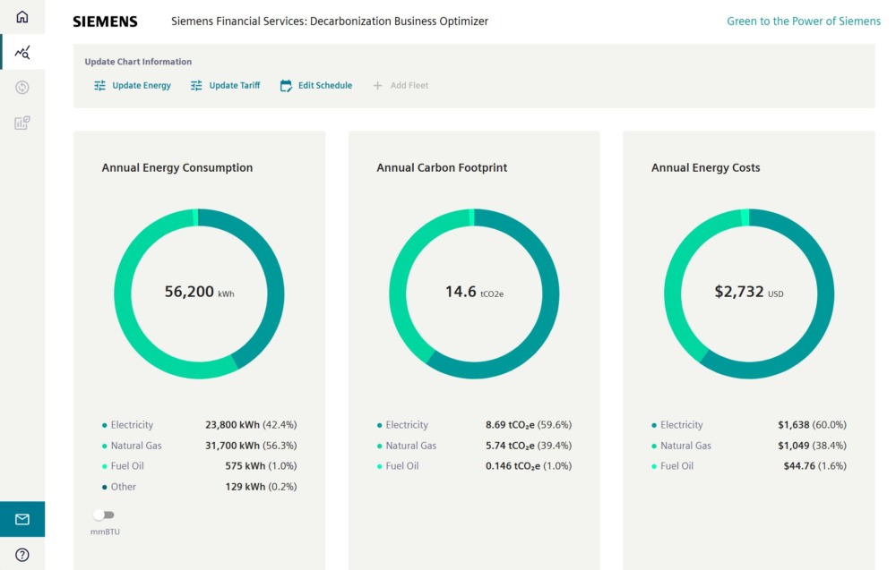 siemens net zero decarbonisation tool in action