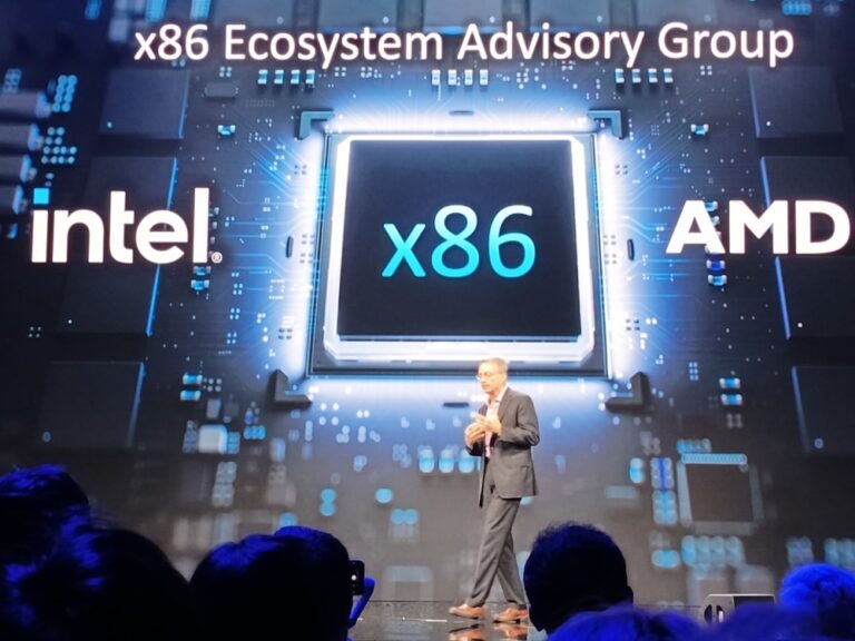 x86 Ecosystem Advisory Group launch: Intel CEO Pat Gelsinger on-stage at Lenovo Tech World '24